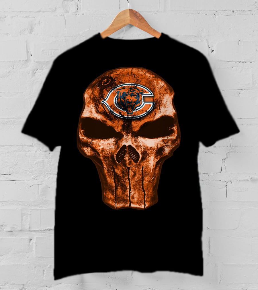 Skull Chicago Bears Logo NFL T-Shirt