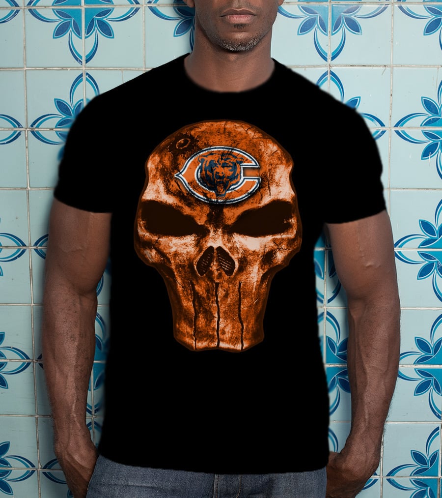 Skull Chicago Bears Logo NFL T-Shirt