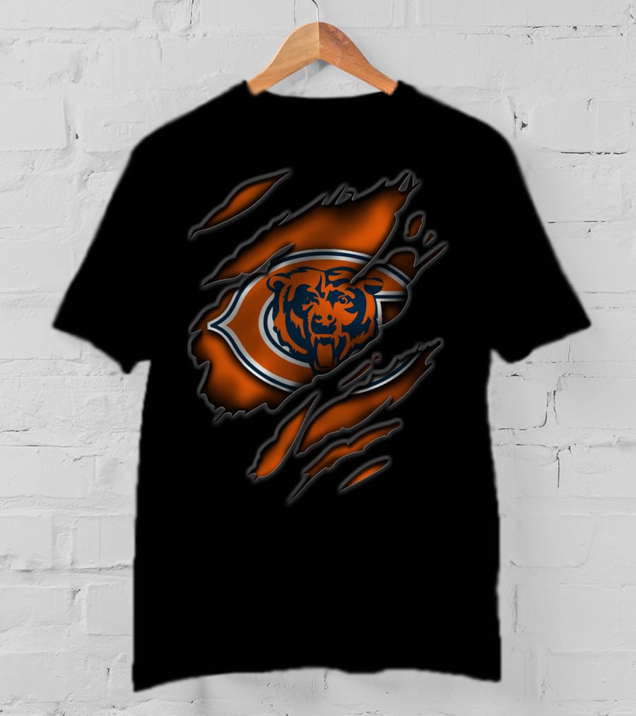 Chicago Bears Torn Claw Marks T-Shirt