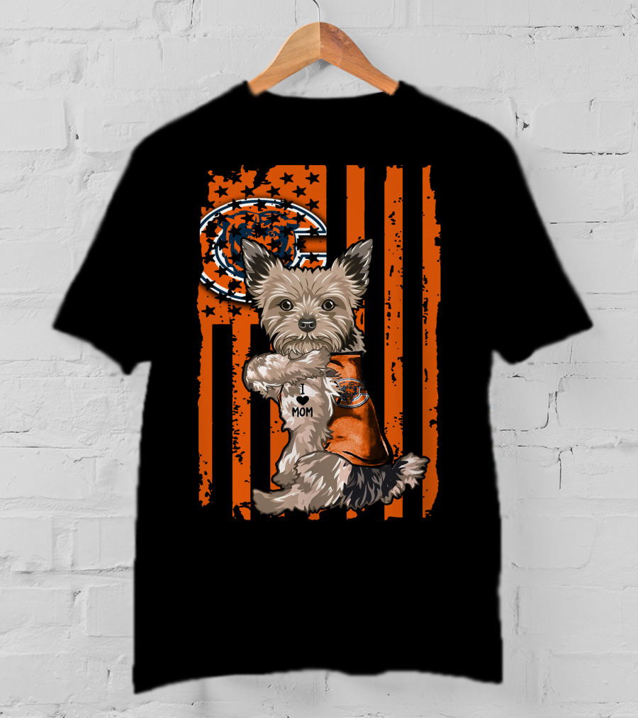 Yorkshire Terrier I ♥ Mom Chicago Bears T-Shirt