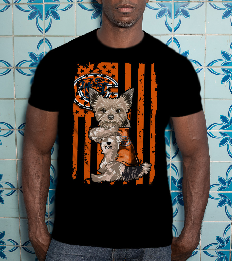 Yorkshire Terrier I ♥ Mom Chicago Bears T-Shirt
