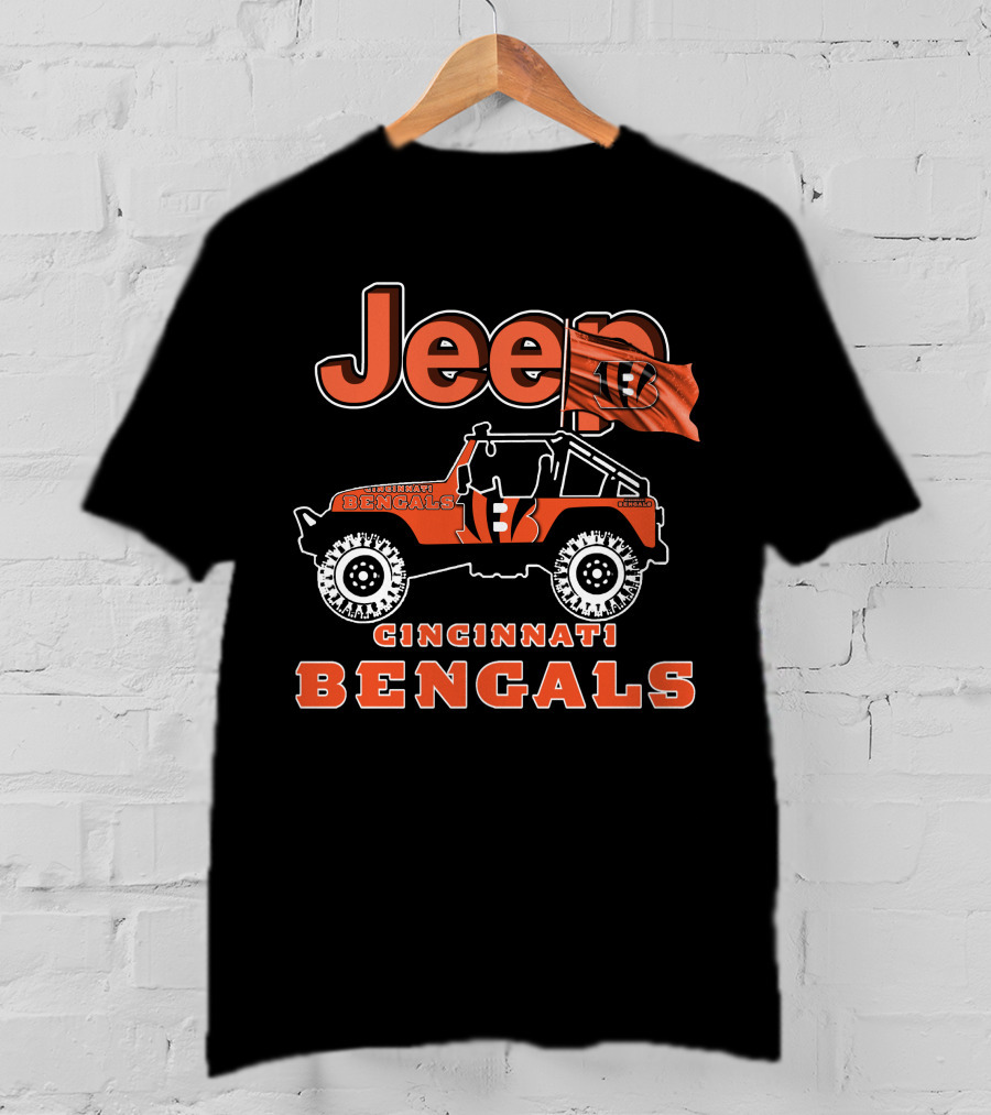Jeep Cincinnati Bengals Flag Football Team SUV T-Shirt