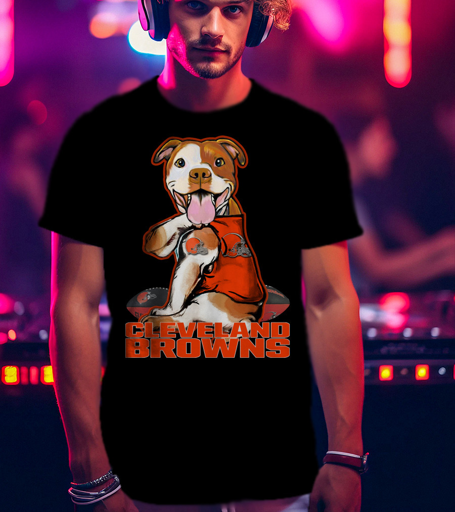 Cleveland Browns Pitbull Fan Football T-Shirt