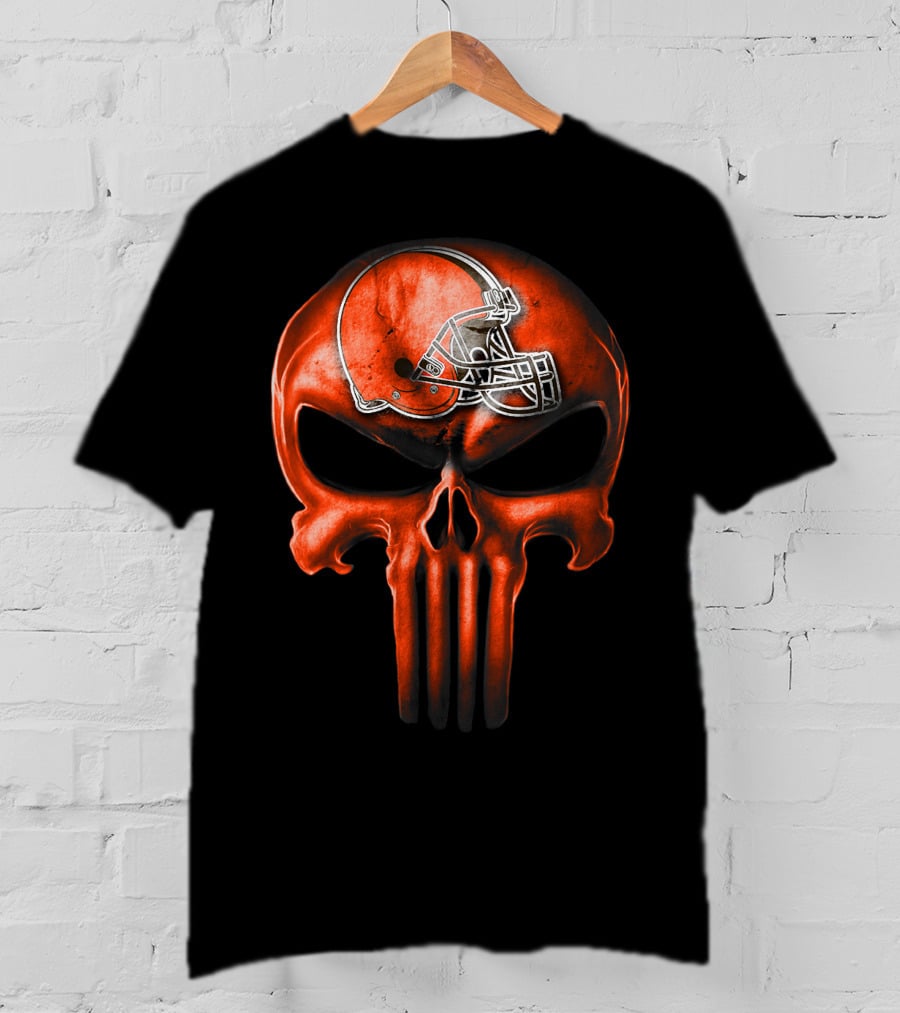 Skull Cleveland Browns Helmet T-Shirt