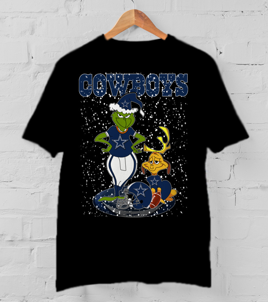 Grinchxmas Dallas Cowboys Christmas Football T-Shirt