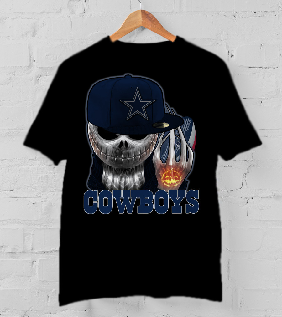 Jackskull Cowboys Halloween Football T-Shirt