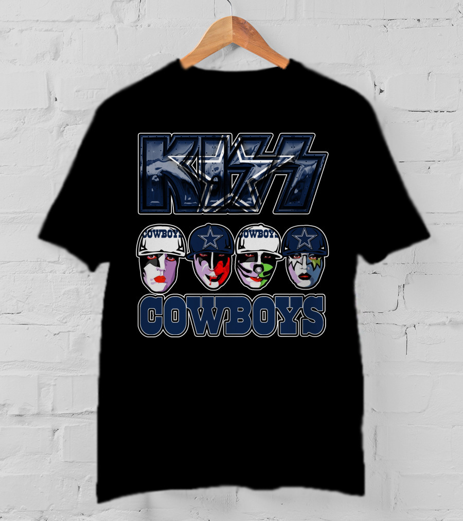 Kiss Cowboys Dallas Football Faces T-Shirt