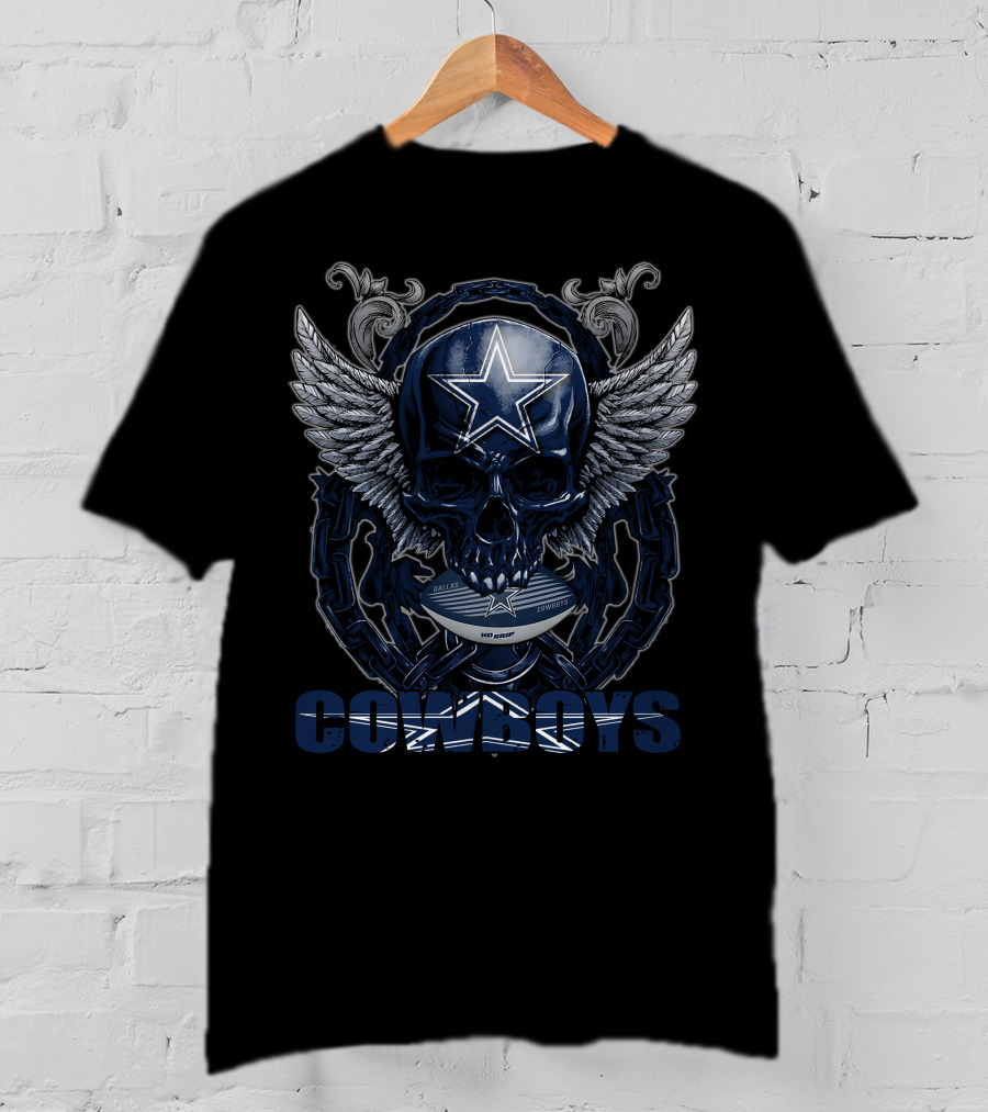 Dallas Cowboys Skull With Wings And Star T-Shirt
