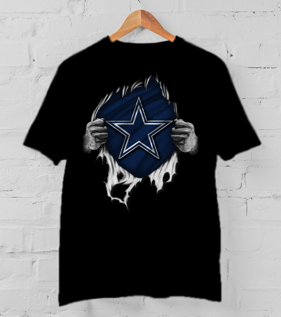 Torn V1 Dallas Cowboys Star Emblem Peeling Hands T-Shirt
