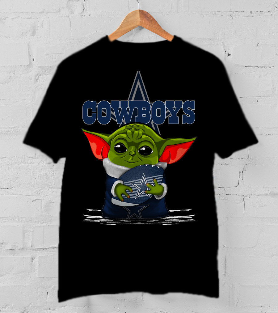 Cowboys Yoda Holding Football T-Shirt