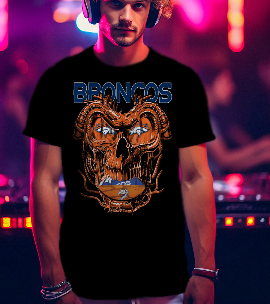 BRONCOS Dragonskull Football Helmet T-Shirt