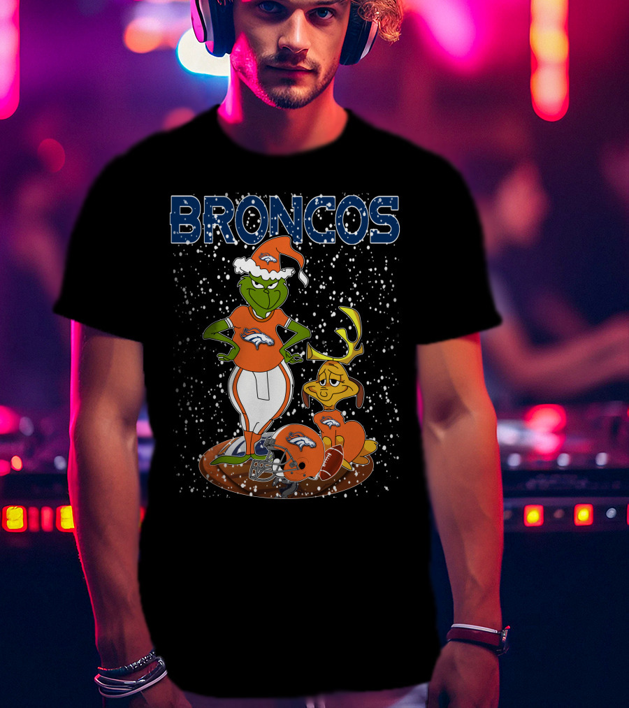 Grinchxmas DENVER BRONCOS Holiday Spirit MaxNFL T-Shirt