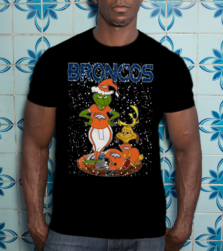 Grinchxmas DENVER BRONCOS Holiday Spirit MaxNFL T-Shirt
