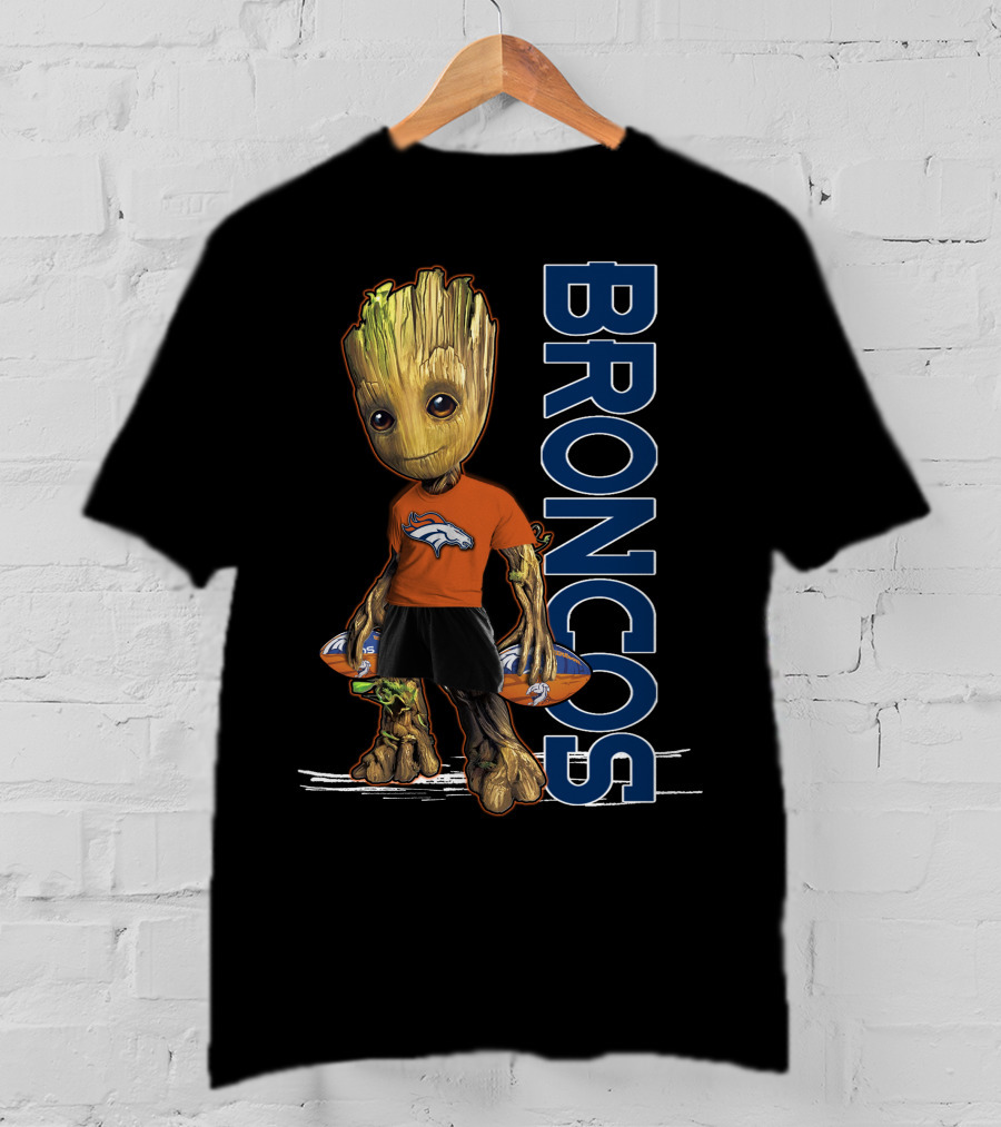 Groot Denver Broncos Football Fan Gear T-Shirt