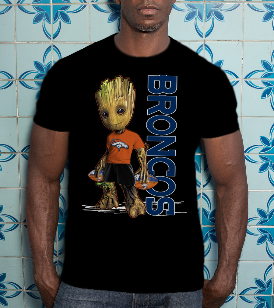 Groot Denver Broncos Football Fan Gear T-Shirt