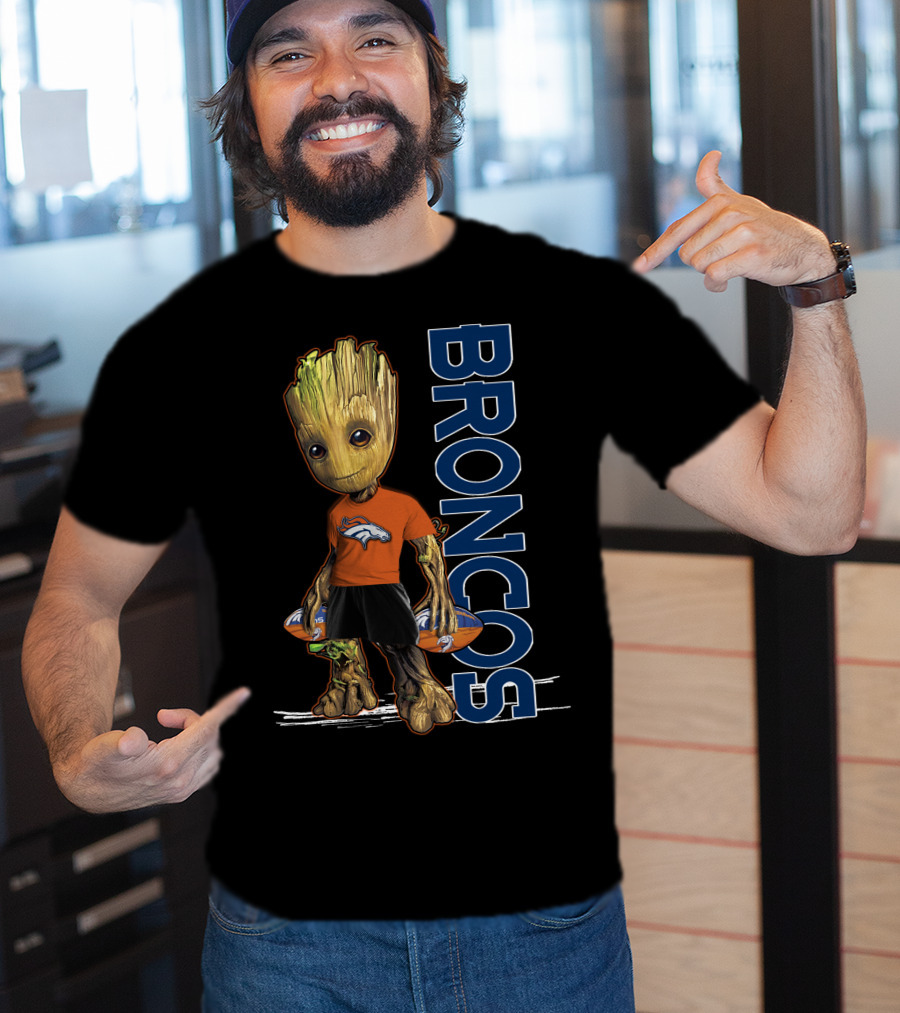 Groot Denver Broncos Football Fan Gear T-Shirt