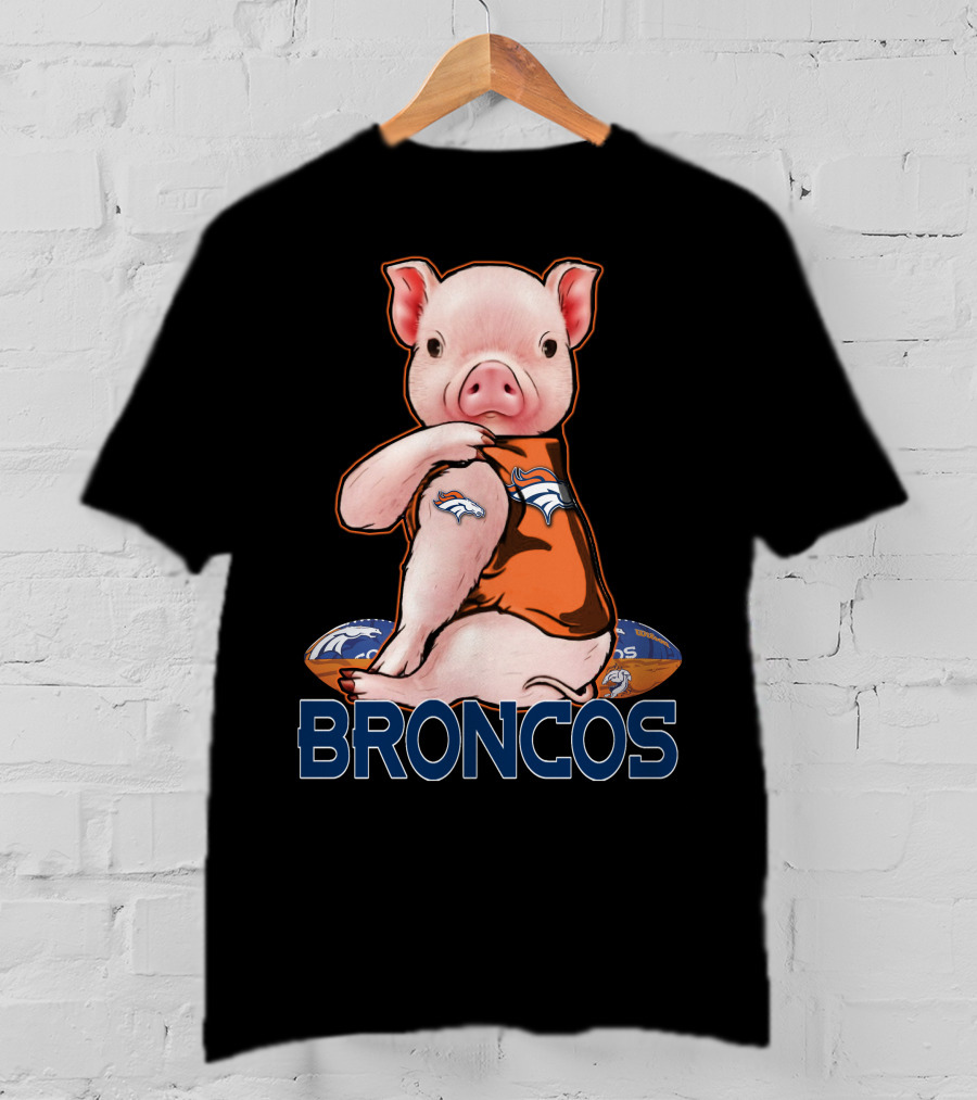 DENVER BRONCOS Pig Football T-Shirt