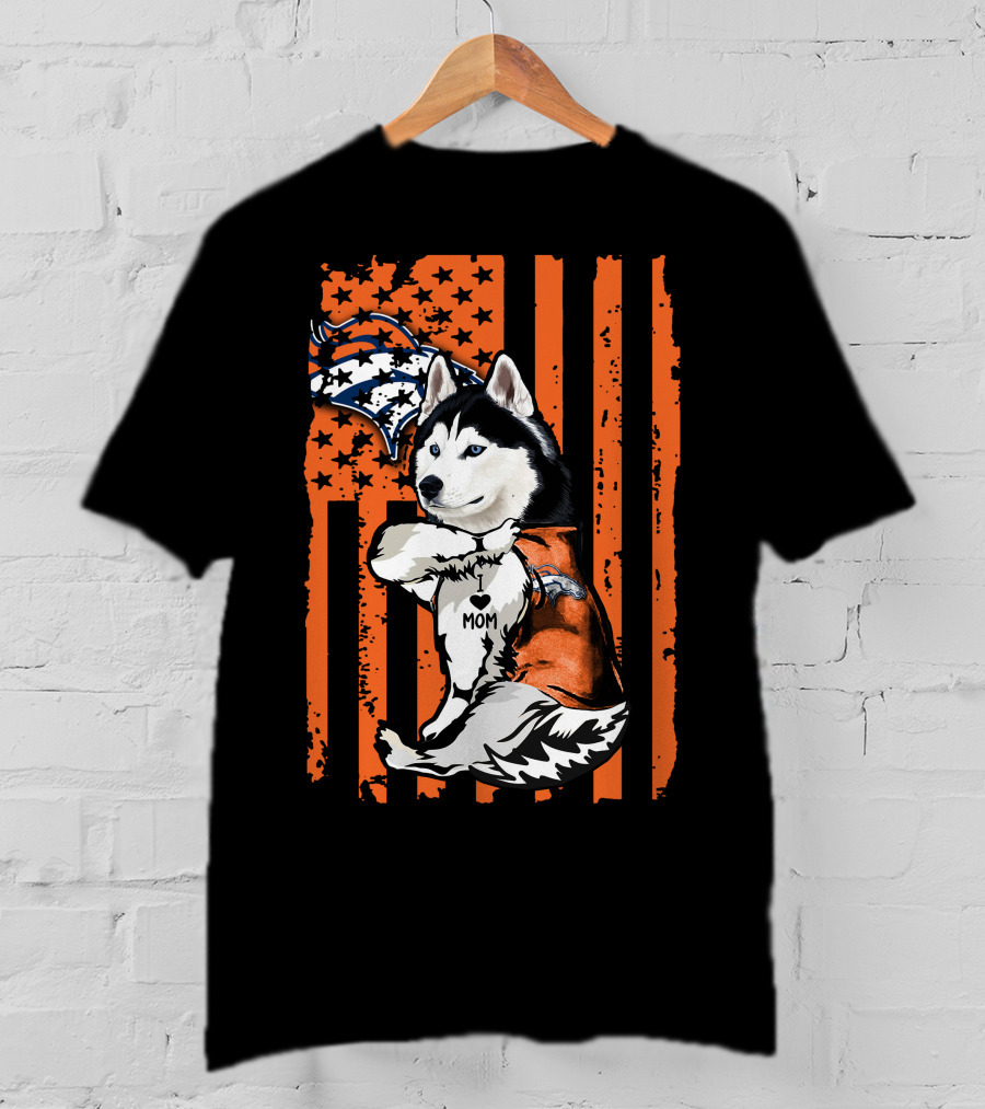Denver Broncos Siberian Husky Mom Fan T-Shirt