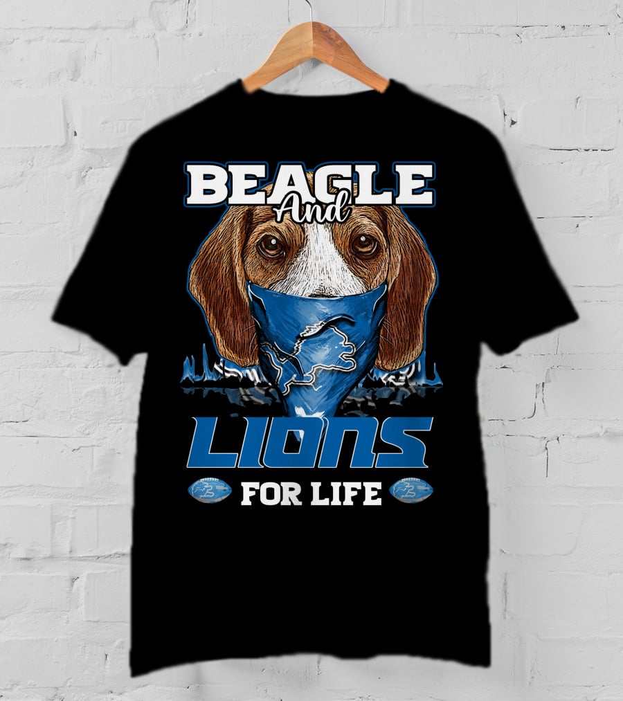 Beagle And Lions For Life Detroit T-Shirt