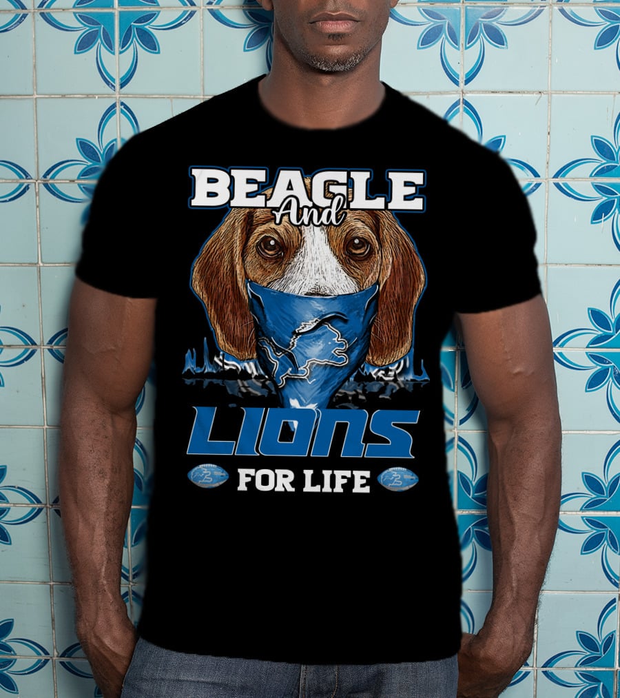 Beagle And Lions For Life Detroit T-Shirt