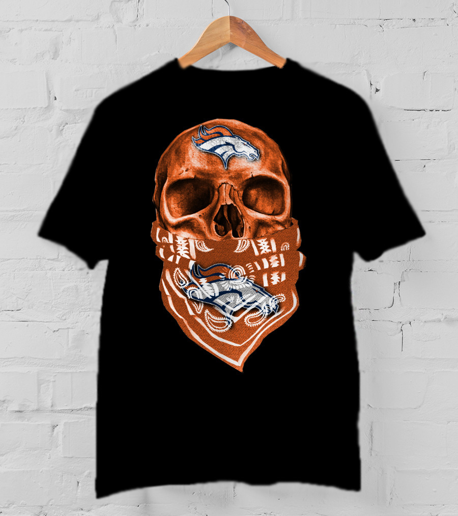 Skull Denver Broncos Bandana T-Shirt