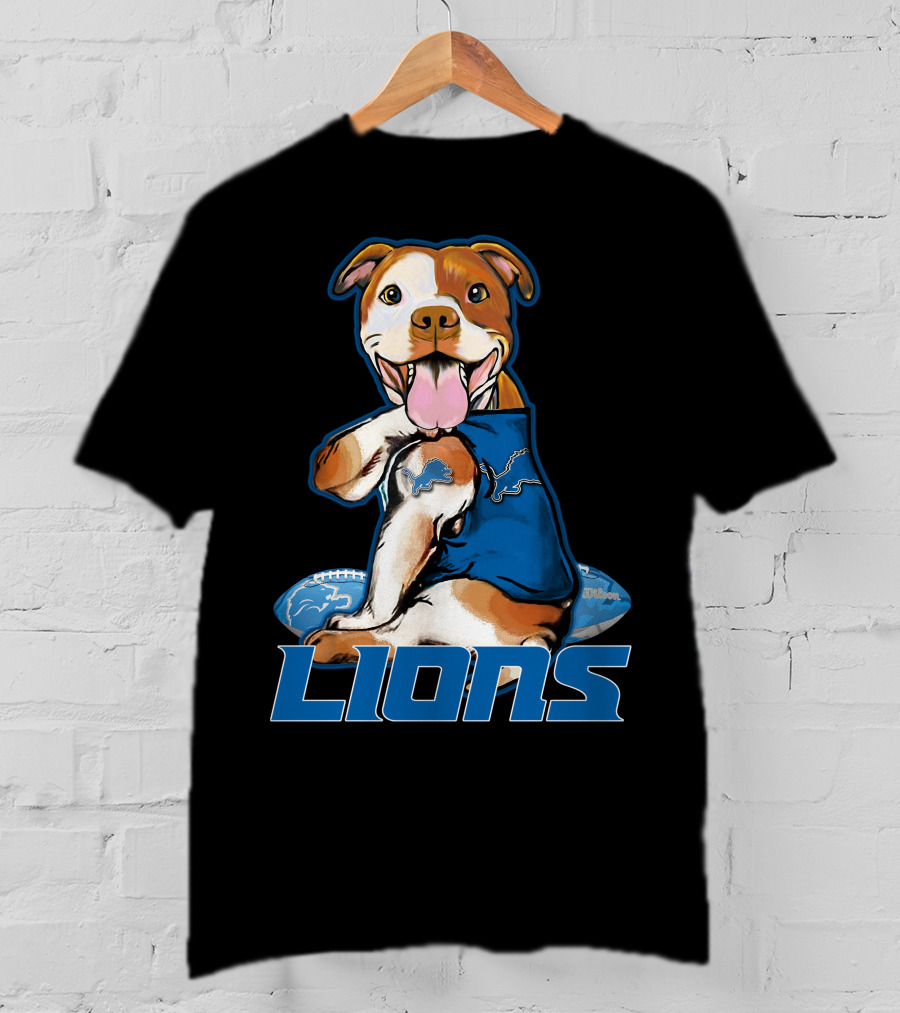 Pittbull Detroit Lions Football T-Shirt