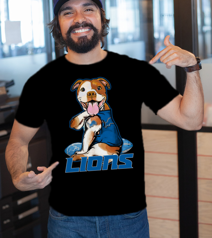 Pittbull Detroit Lions Football T-Shirt