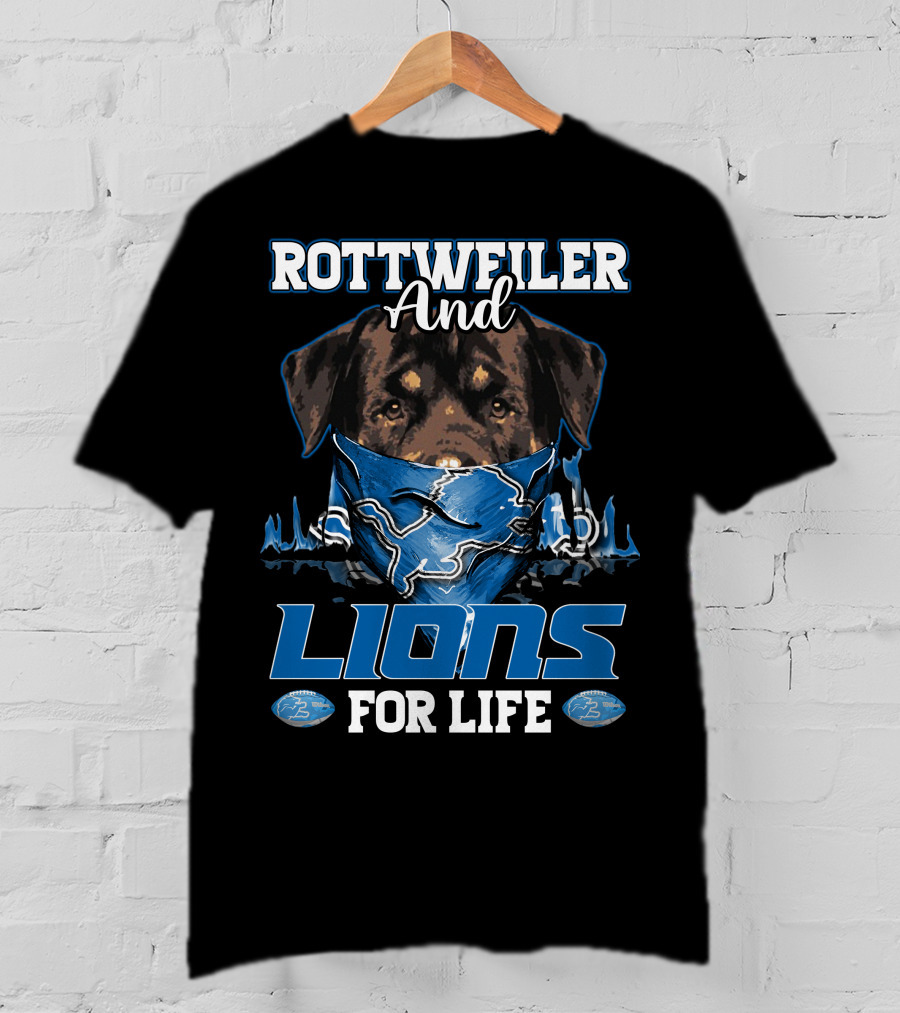 Rottweiler And Lions For Life Detroit T-Shirt