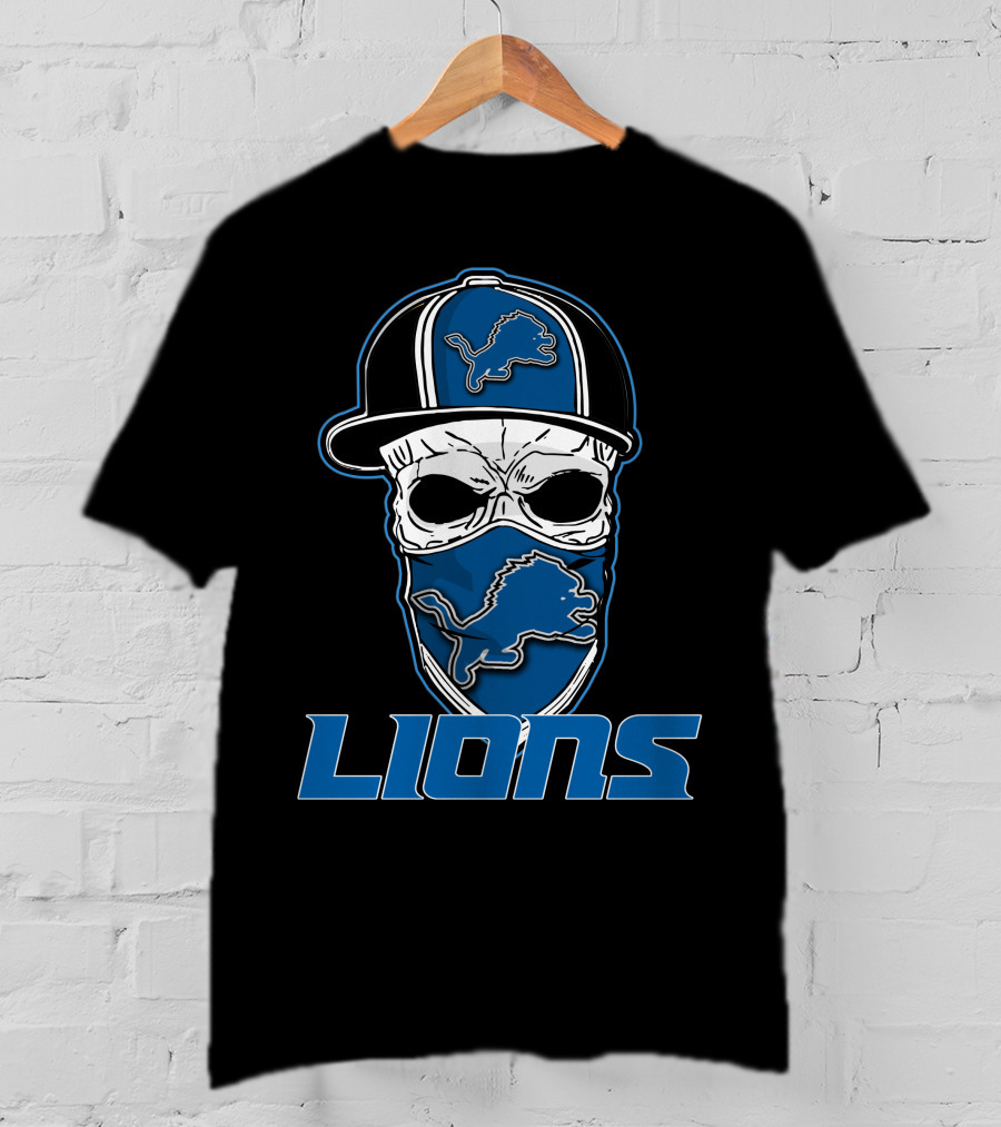 Skull Hat Lions Detroit Lions T-Shirt