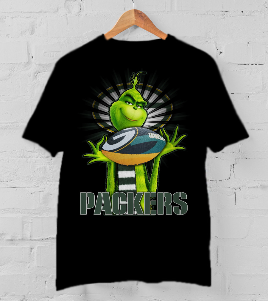 Grinch Holding Wilson Football Packers T-Shirt