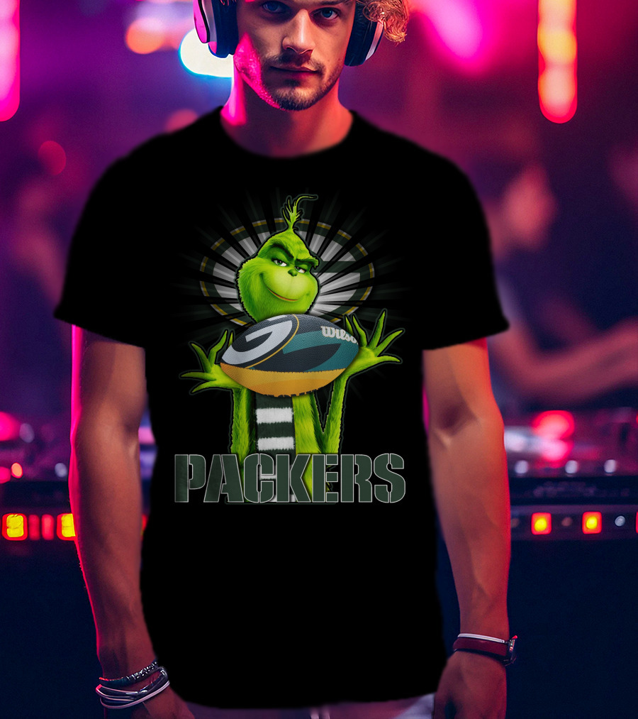 Grinch Holding Wilson Football Packers T-Shirt