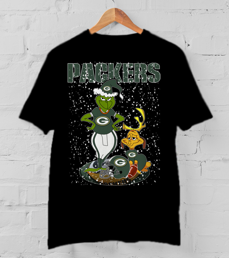 Grinch Packers Christmas Football Green Bay T-Shirt