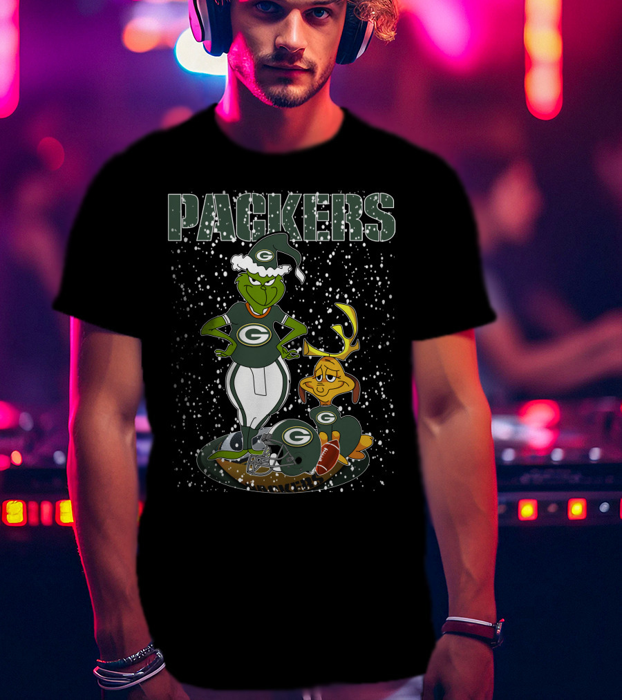 Grinch Packers Christmas Football Green Bay T-Shirt