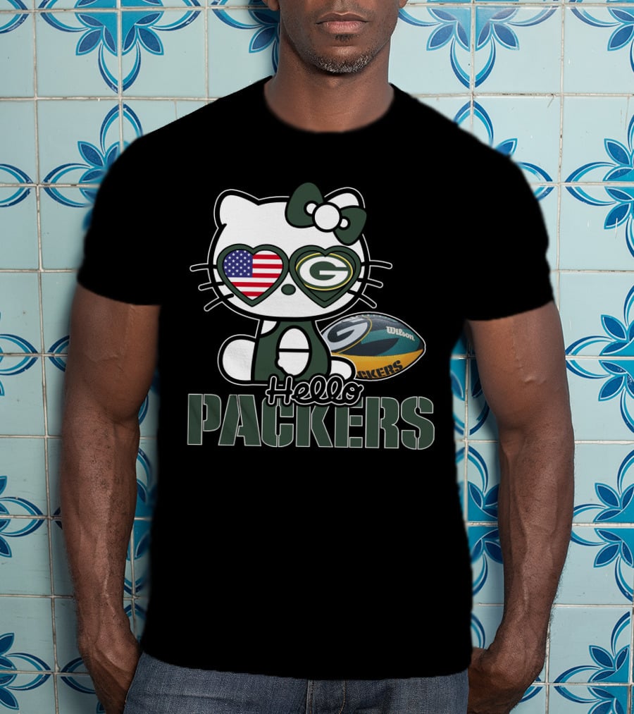 Hello Kitty Green Bay Packers USA Football Fan T-Shirt
