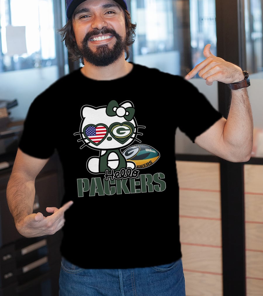 Hello Kitty Green Bay Packers USA Football Fan T-Shirt