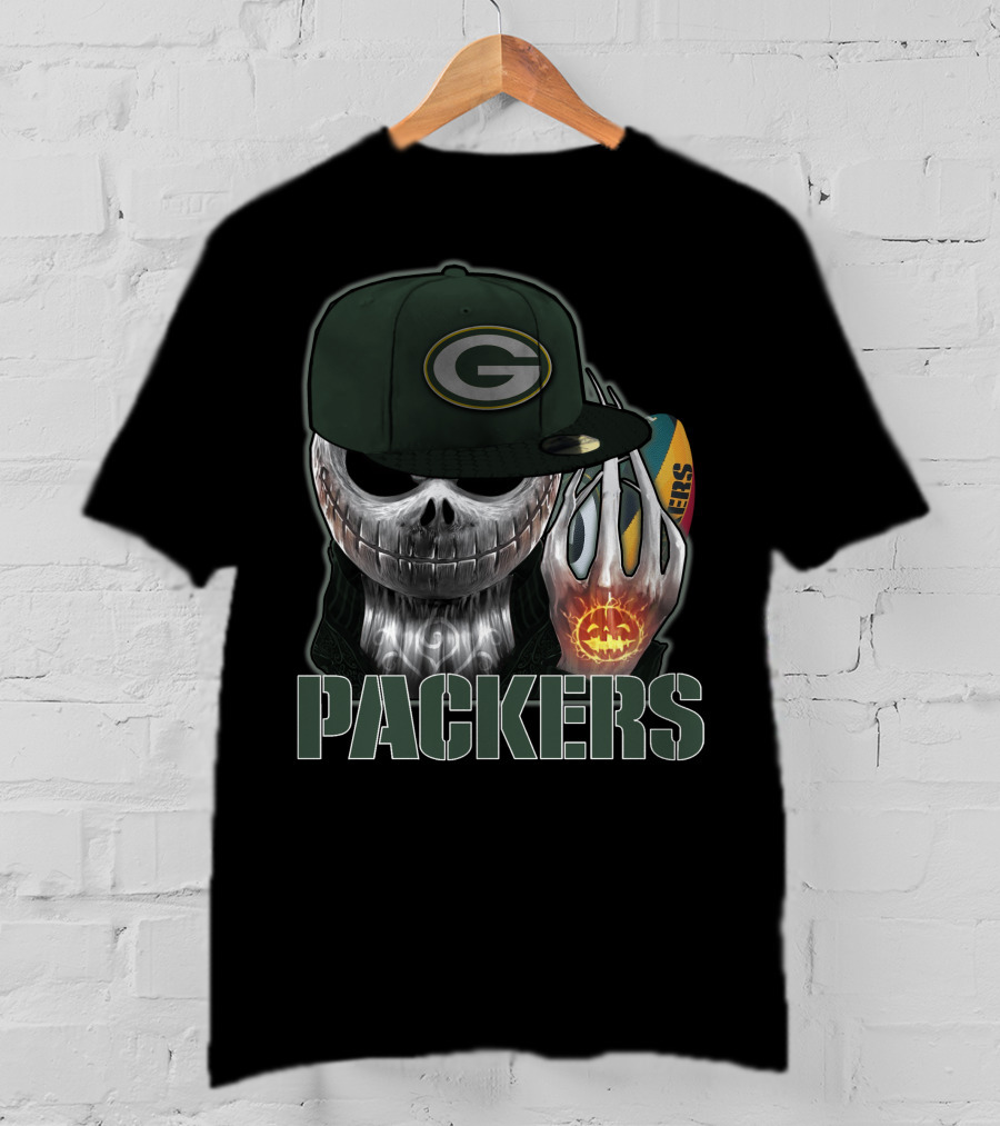 Jackskull Packers Halloween Football Fan T-Shirt