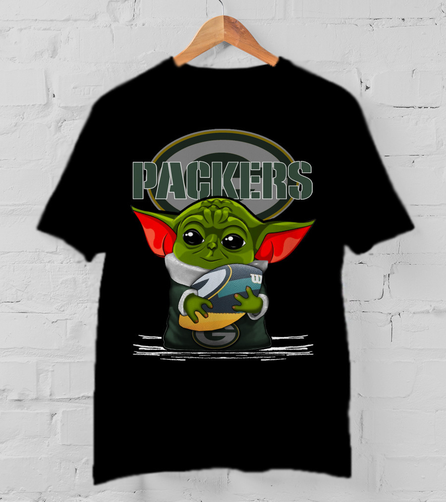 Green Bay Packers Yoda Holding Football T-Shirt