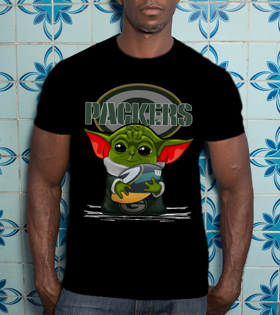 Green Bay Packers Yoda Holding Football T-Shirt