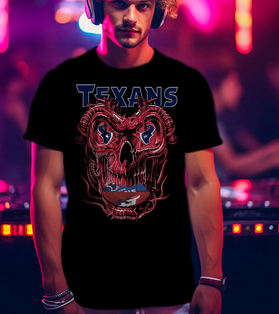 Texans Dragonskull Football Graphics T-Shirt