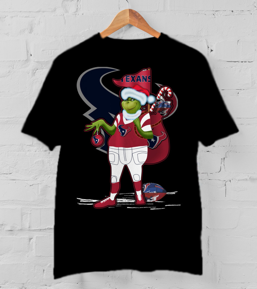 Grinchxmas Houston Texans Holiday Football Festive T-Shirt