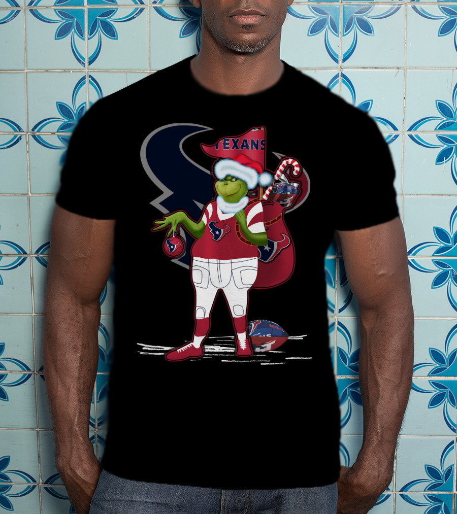 Grinchxmas Houston Texans Holiday Football Festive T-Shirt