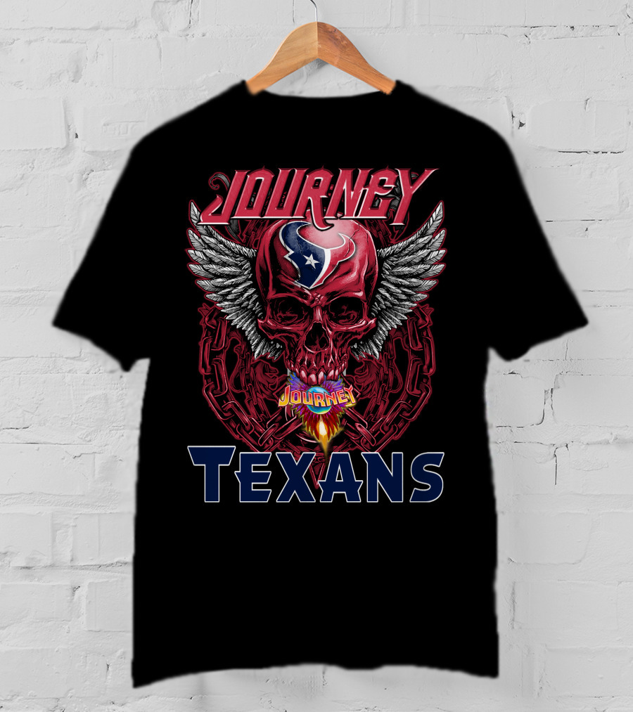 Journey Texans Winged Skull With Houston Logo Motif T-Shirt