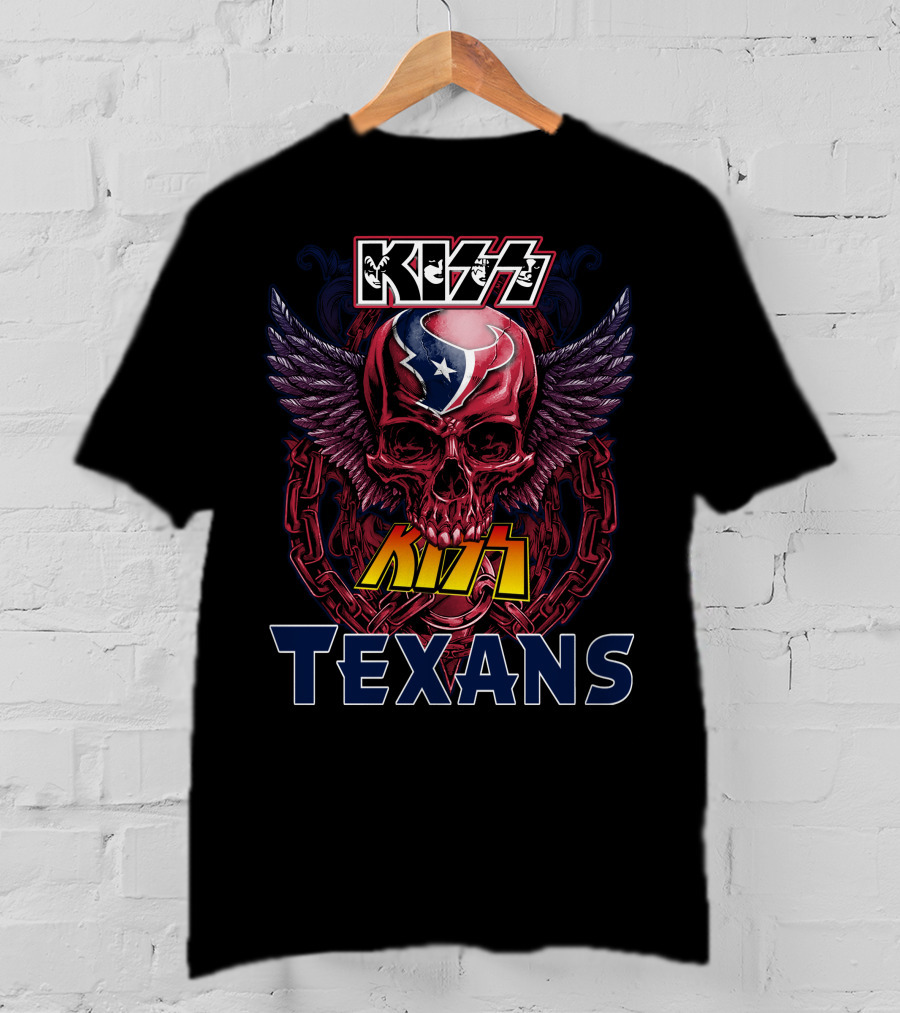 KISS Texans Skull With Wings And Chains T-Shirt