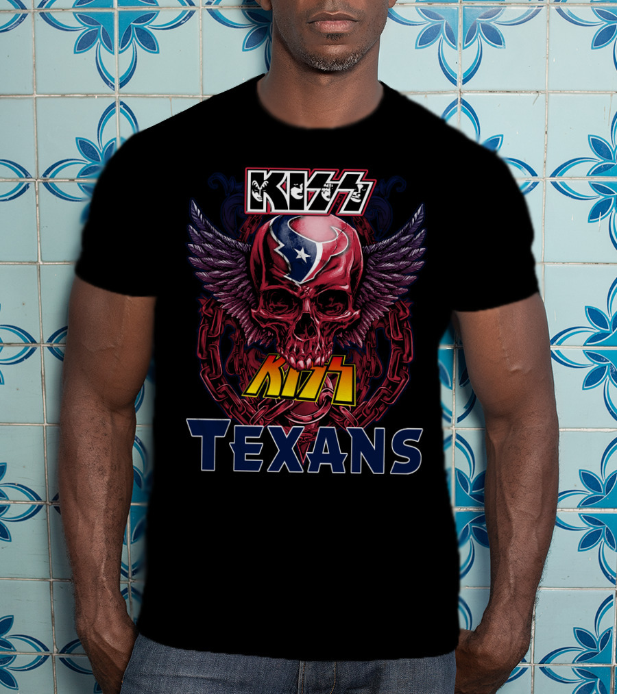 KISS Texans Skull With Wings And Chains T-Shirt