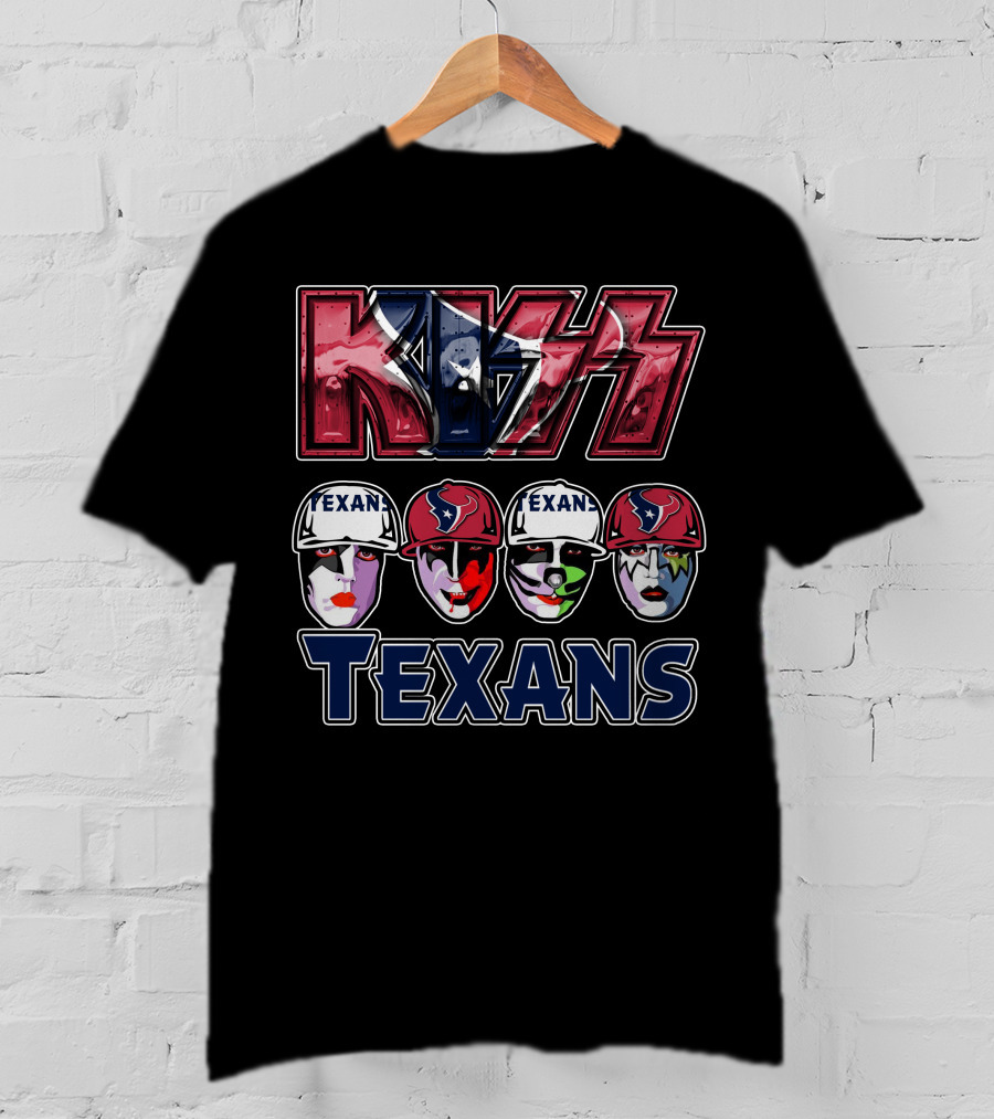 Kiss Houston Texans Rock Band Face Paint Football Fusion T-Shirt