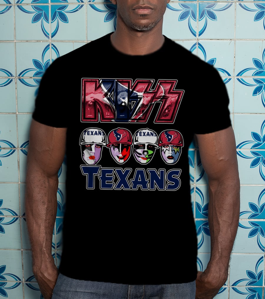 Kiss Houston Texans Rock Band Face Paint Football Fusion T-Shirt