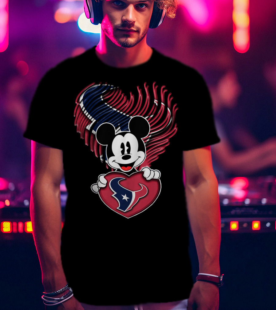 Mick Houston Texans Heart T-Shirt