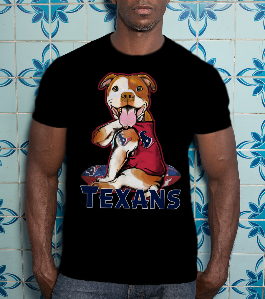 Texans Pitbull Football Team Spirit T-Shirt