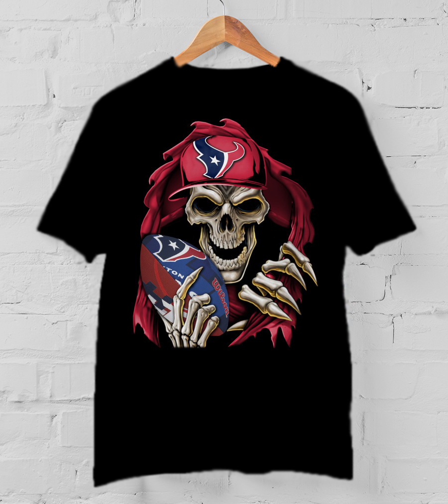 Skullbong Houston Texans Football Skeleton T-Shirt