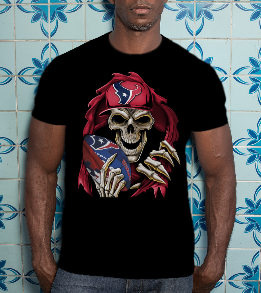 Skullbong Houston Texans Football Skeleton T-Shirt